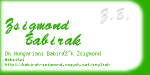 zsigmond babirak business card